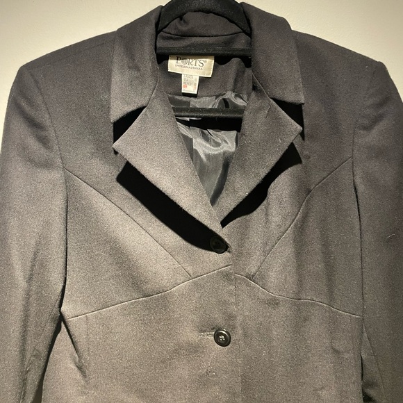 Vintage Black Wool Jacket / Coat from Ports International - Picture 4 of 11